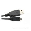 1.5m Usb 2.0 A Male To Micro B Male Cable , Pvc 45p Black Ul94v-0 Over Mold